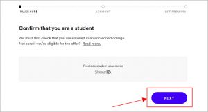 spotify student premium not verify