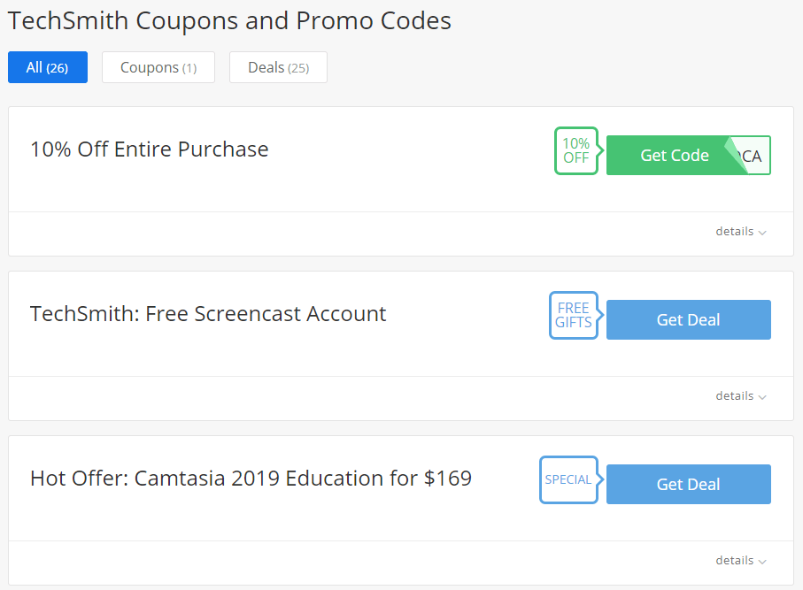 techsmith coupon codes
