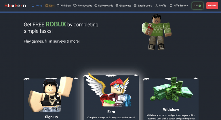 robux earn completing blox