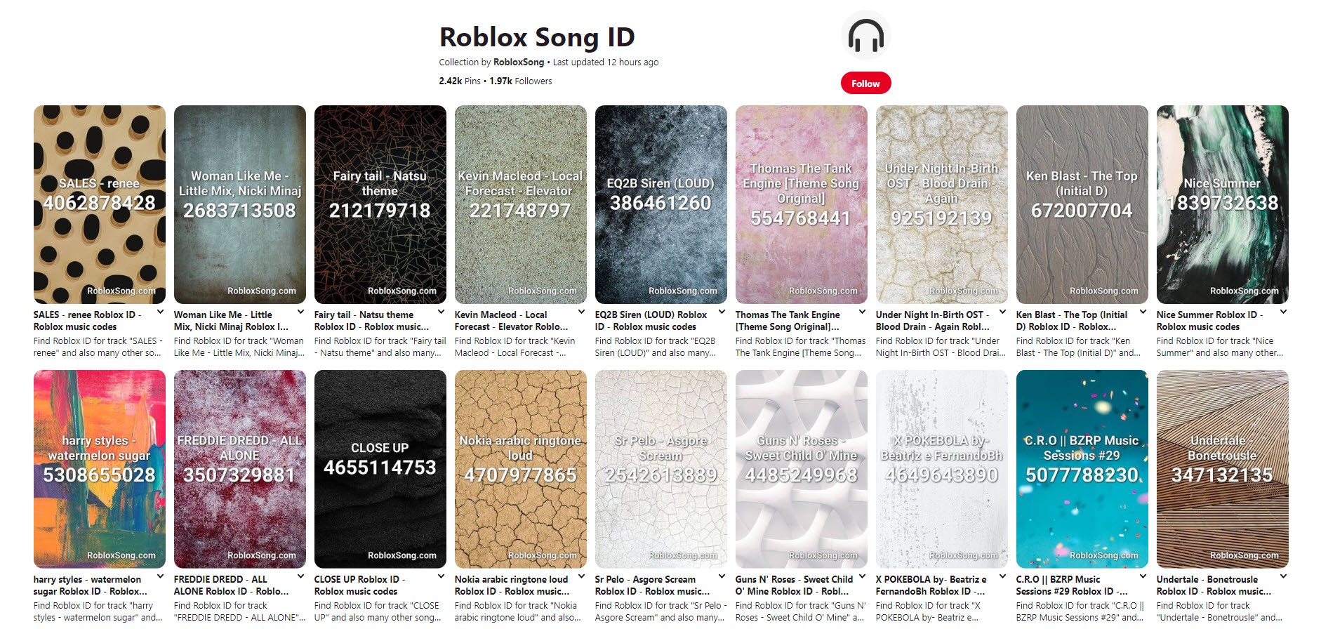 music roblox codes