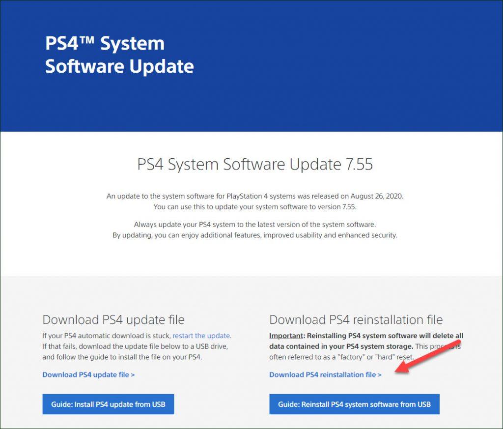 ps4 updating system storage
