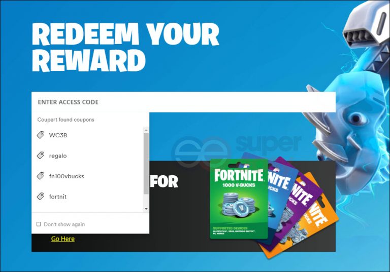 fortnite redeem your reward codes