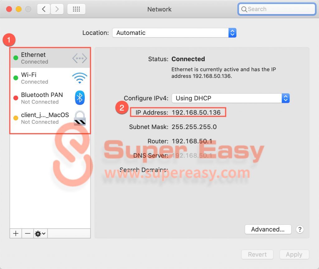 how to get ip address of mac