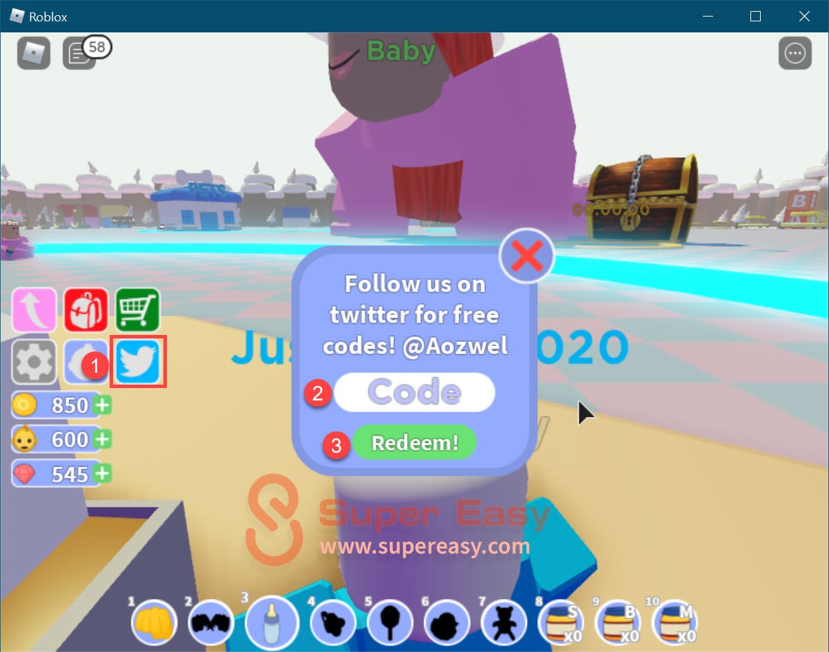 New Roblox Baby Simulator All Redeem Codes Jul 2021 Super Easy - happier number code roblox