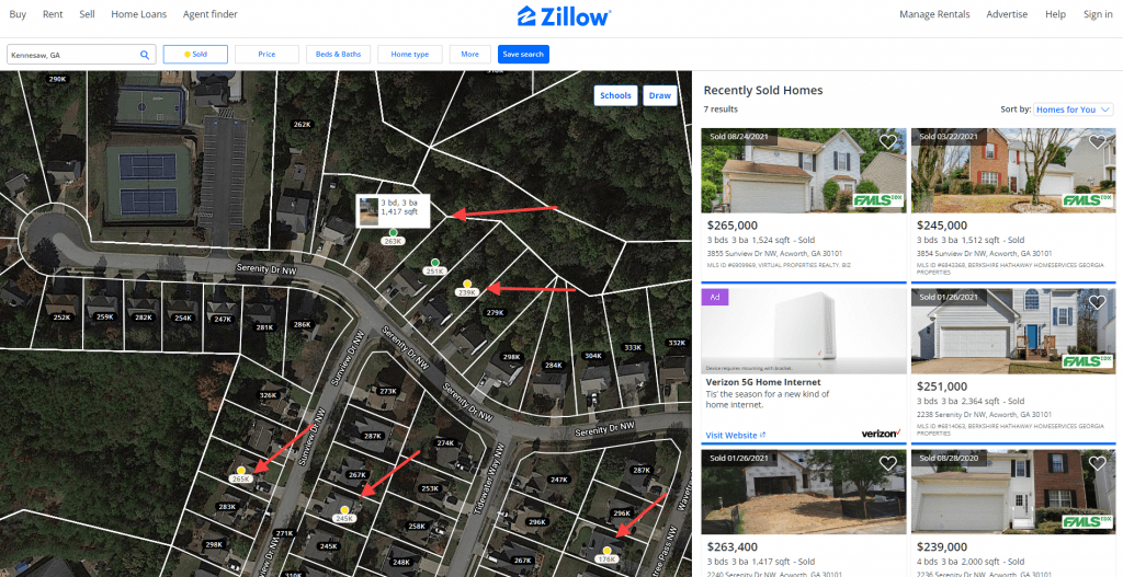 Zillow Recently Sold