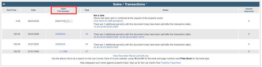 Lee County Property Ownership