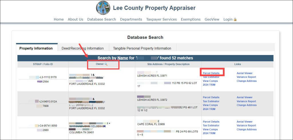 lee county property ownership